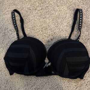Victoria's Secret Black Striped Bra
